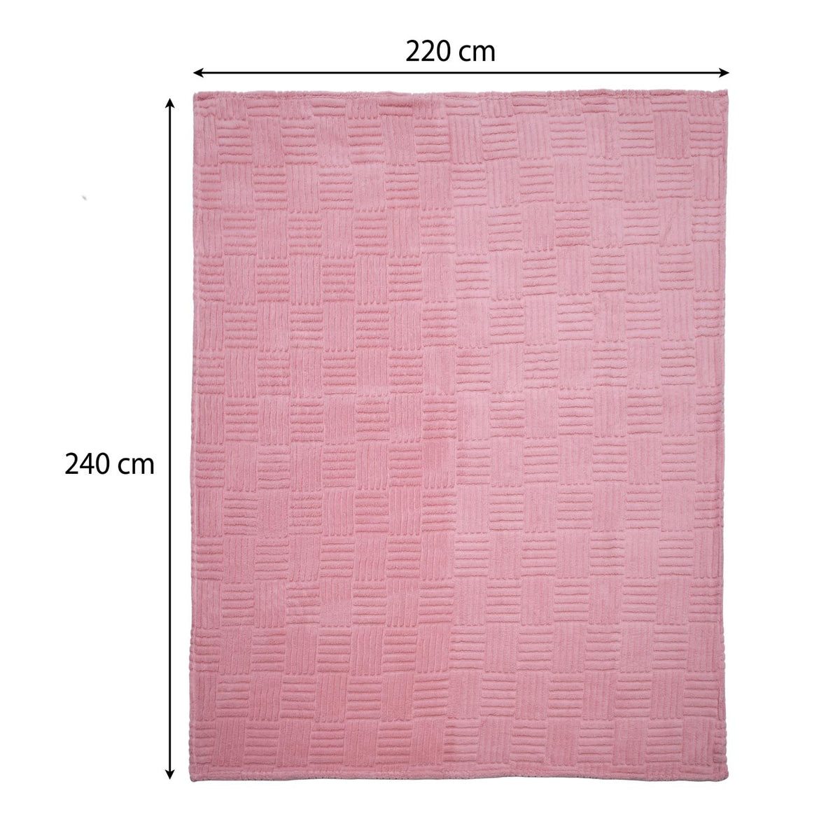 Jacquard Geometric Polyester Double Blanket- Pink
