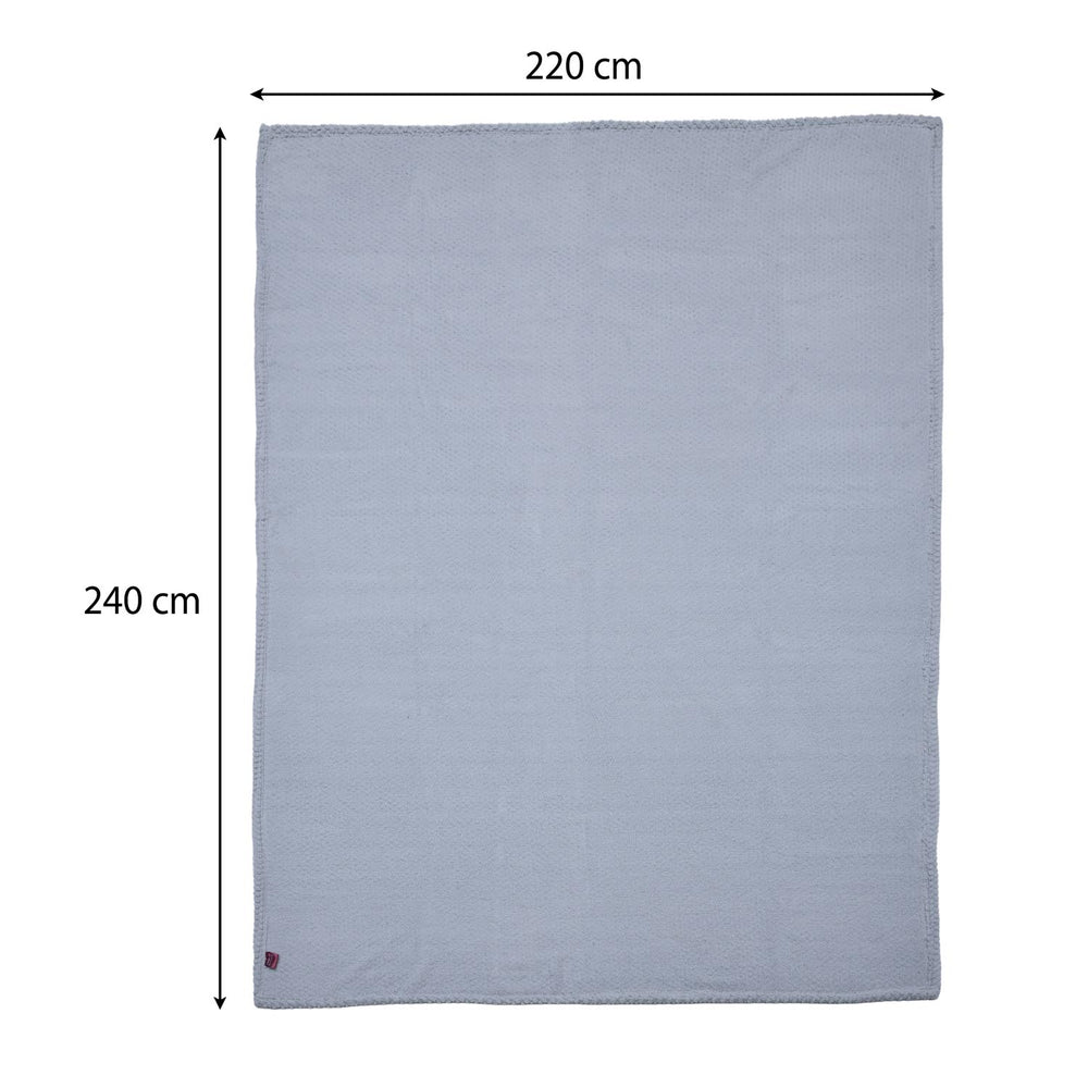 Jacquard Popcorn Polyester Double Blanket- Grey