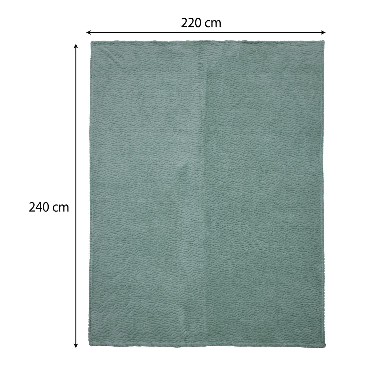 Jacquard Waves Polyester Double Blanket- Green