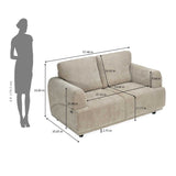 Renzo 2 Seater Sofa- Almond Beige