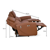 Earthyn 3 Seater Electric Recliner- Chestnut Brown