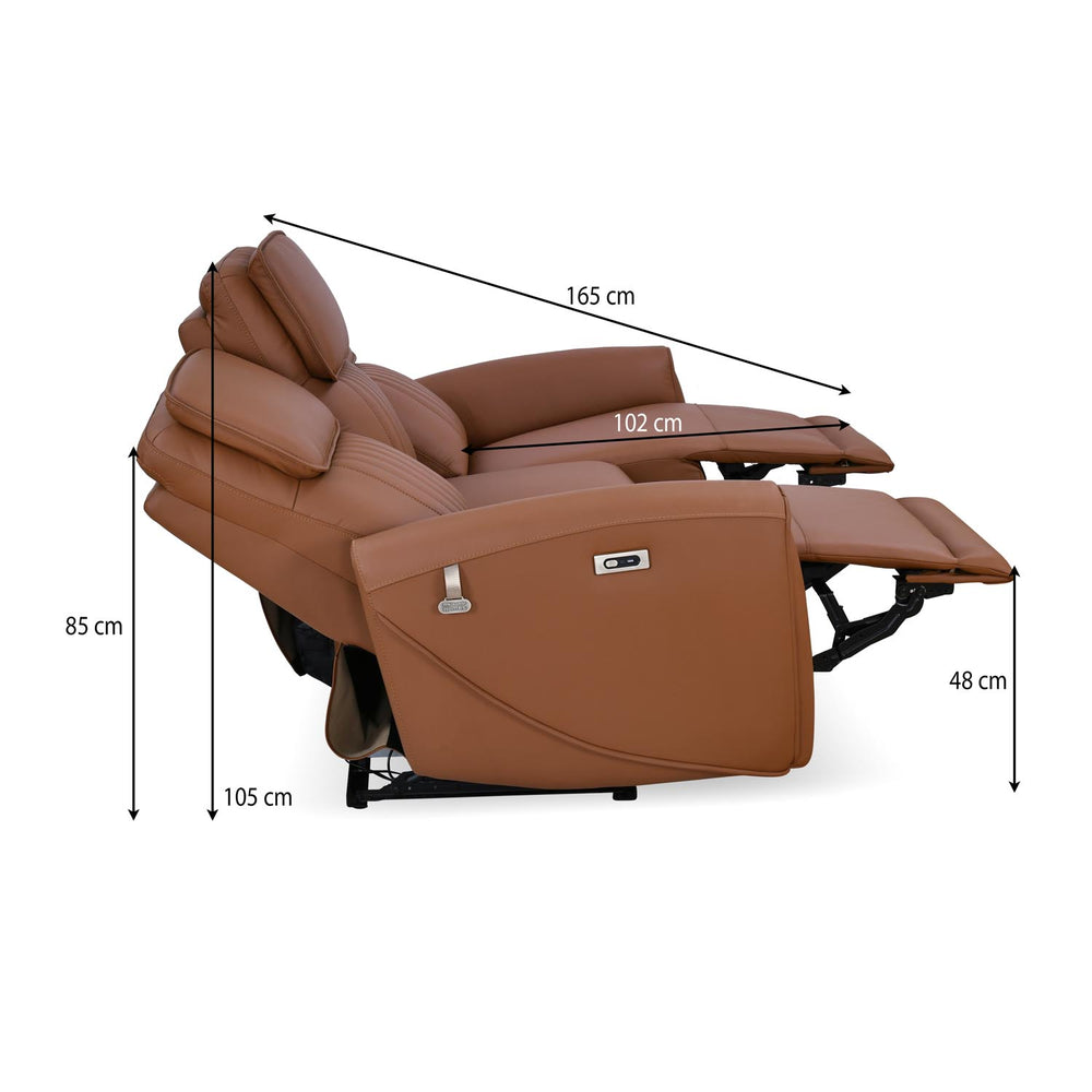 Earthyn 3 Seater Electric Recliner- Chestnut Brown