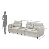 Infinia 1+2 Seater Fabric Sofa Set with Triangle Console- Off White