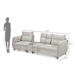 Infinia 1+2 Seater Fabric Sofa Set with Triangle Console- Off White