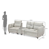 Infinia 1+2 Seater Fabric Sofa Set with Triangle Console- Off White