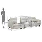 Infinia 1+3 Seater Fabric Sofa Set with Rectangle Console- Off White