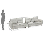Infinia 2+3 Seater Fabric Sofa Set with Rectangle Console- Off White