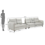 Infinia 2+3 Seater Fabric Sofa Set with Triangle Console- Off White