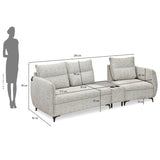 Infinia 2+1 Seater Fabric Sofa Set with Triangle Console- Off White