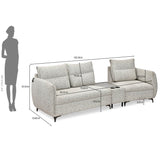 Infinia 2+1 Seater Fabric Sofa Set with Triangle Console- Off White