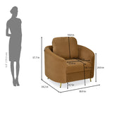 Arch 1 Seater Fabric Sofa- Rust Brown