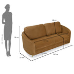 Arch 3 Seater Fabric Sofa- Rust Brown
