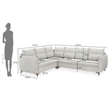 Infinia 3+2+1 Seater Fabric Sofa Set with Right Corner Sofa- Off White