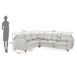 Infinia 3+2+1 Seater Fabric Sofa Set with Right Corner Sofa- Off White