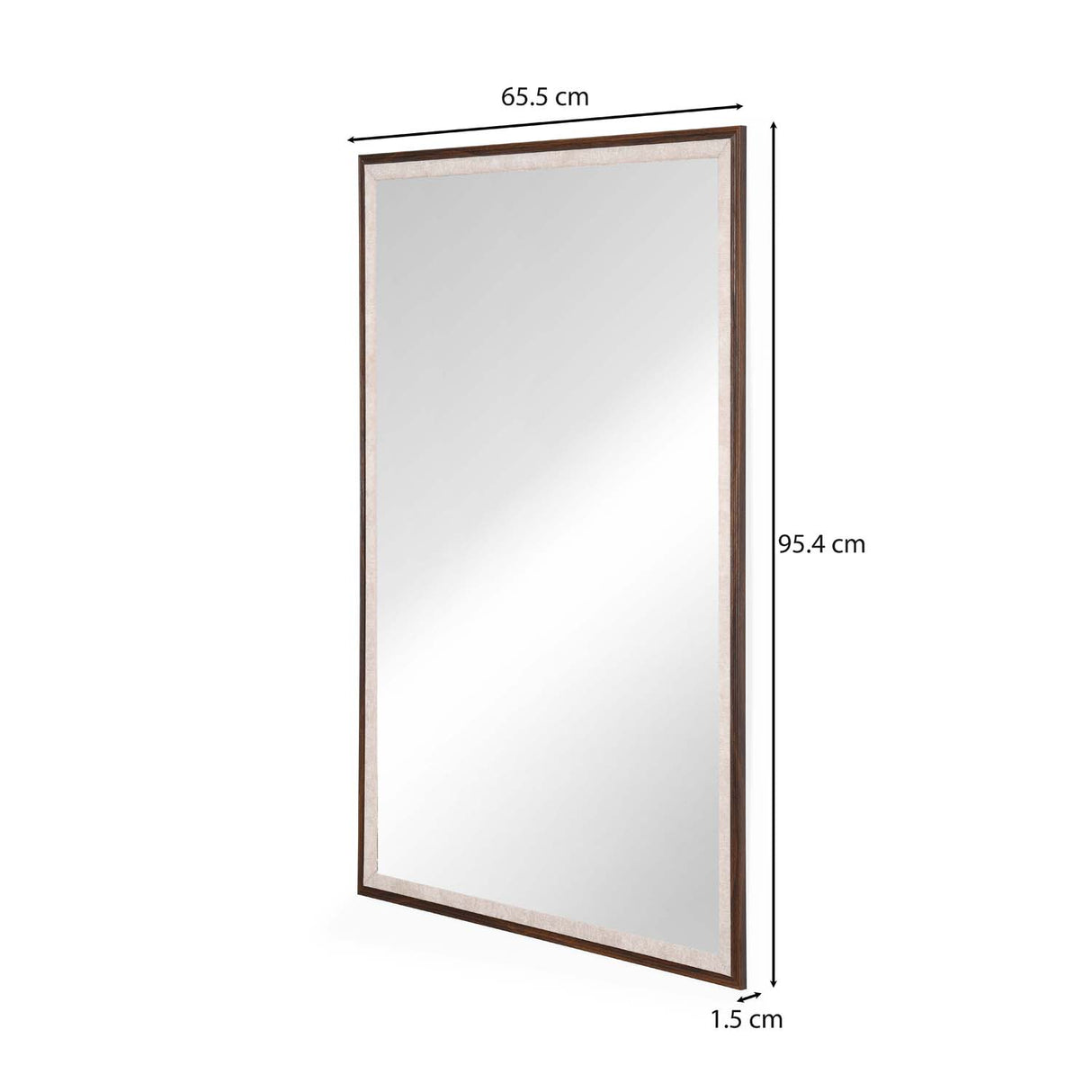 Rectangular MDF Wall Mirror- Brown