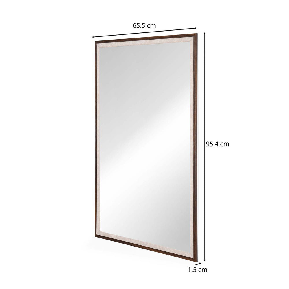 Rectangular MDF Wall Mirror- Brown