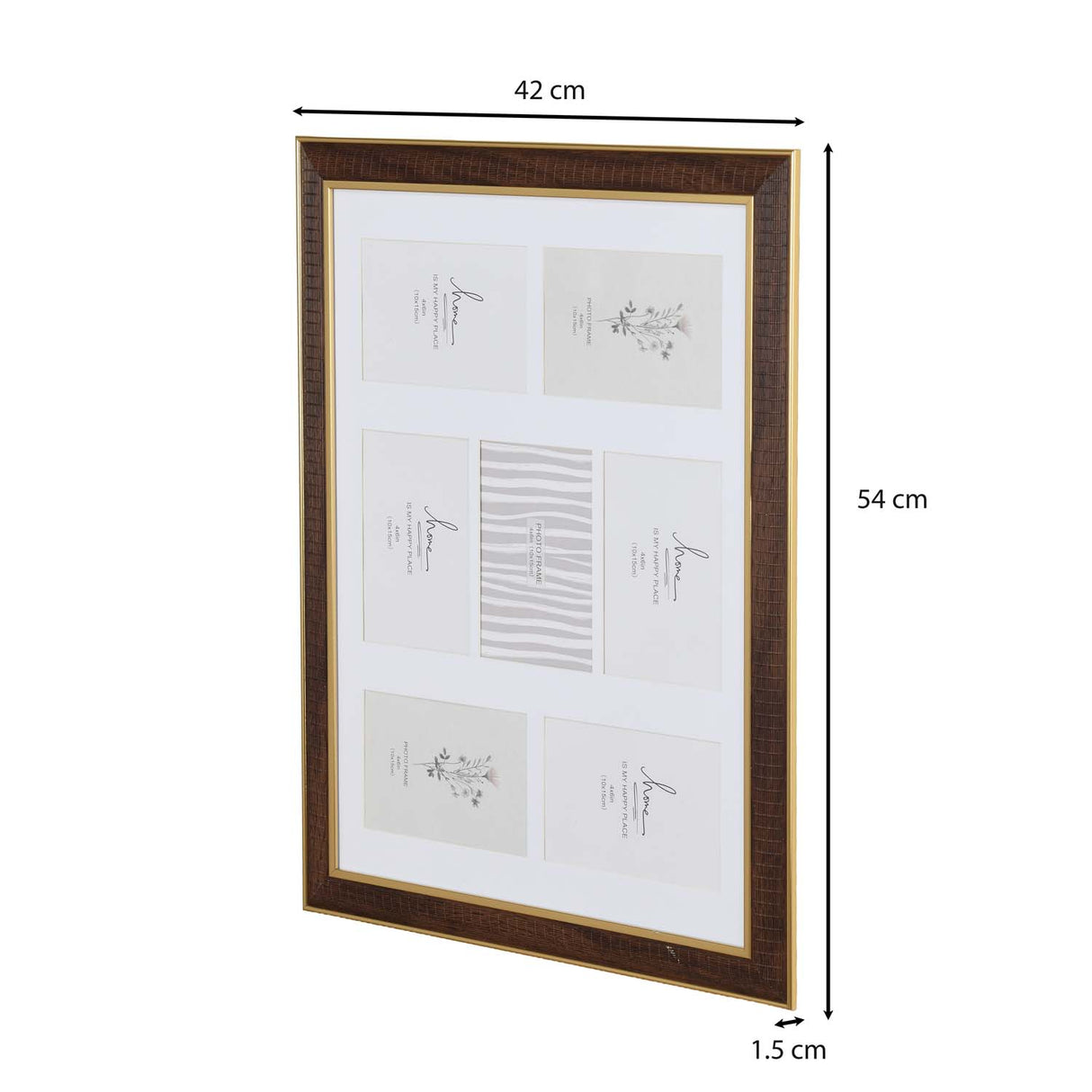 Seven Pics Photo Frame- Brown, 4 x 6 Inch