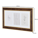 Three Pics Photo Frame- Brown, 4 x 6 Inch