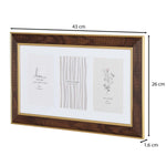 Three Pics Photo Frame- Brown, 4 x 6 Inch