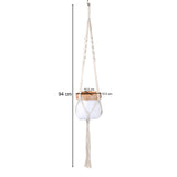 Macrame Hanging Planter- White