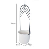 Elegant Dome Hanging Planter- Ivory & Black