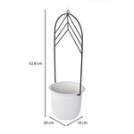 Elegant Dome Hanging Planter- Ivory & Black