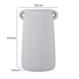 Decorative Trapeze Stoneware Vase Small- Beige