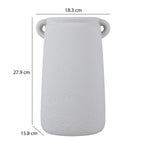 Decorative Trapeze Stoneware Vase Small- Beige