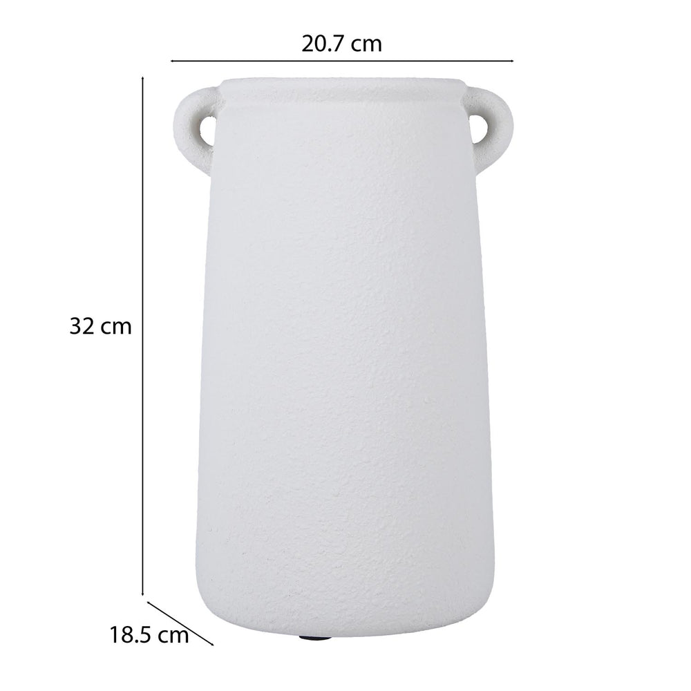 Decorative Trapeze Stoneware Vase Large- Beige