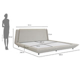 Jaslene Upholstered Queen Bed Without Storage- Beige