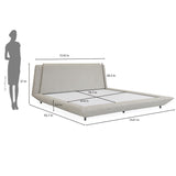 Jaslene Upholstered Queen Bed Without Storage- Beige