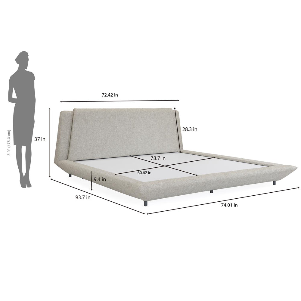Jaslene Upholstered Queen Bed Without Storage- Beige