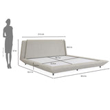 Jaslene Upholstered King Bed Without Storage- Beige