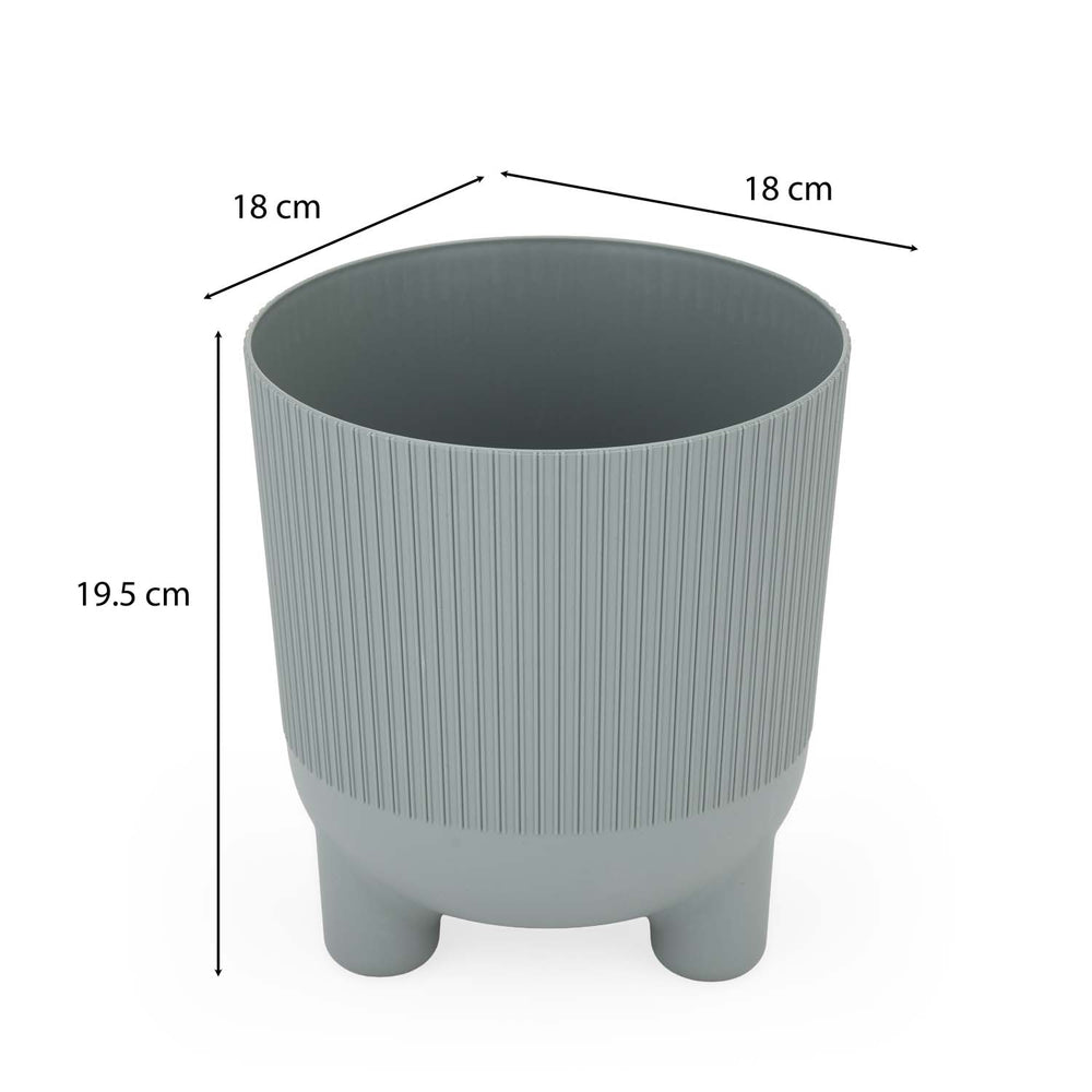 Recycled Mini Fluting Planter 15cm- Green