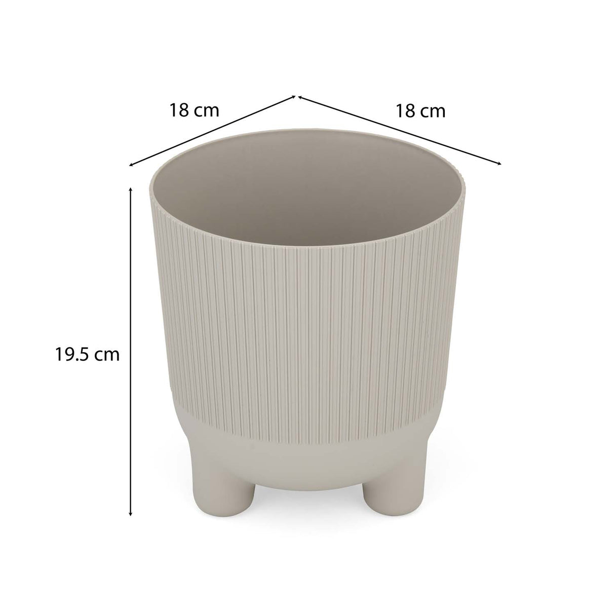 Recycled Mini Fluting Planter 19cm- Beige