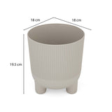 Recycled Mini Fluting Planter 19cm- Beige