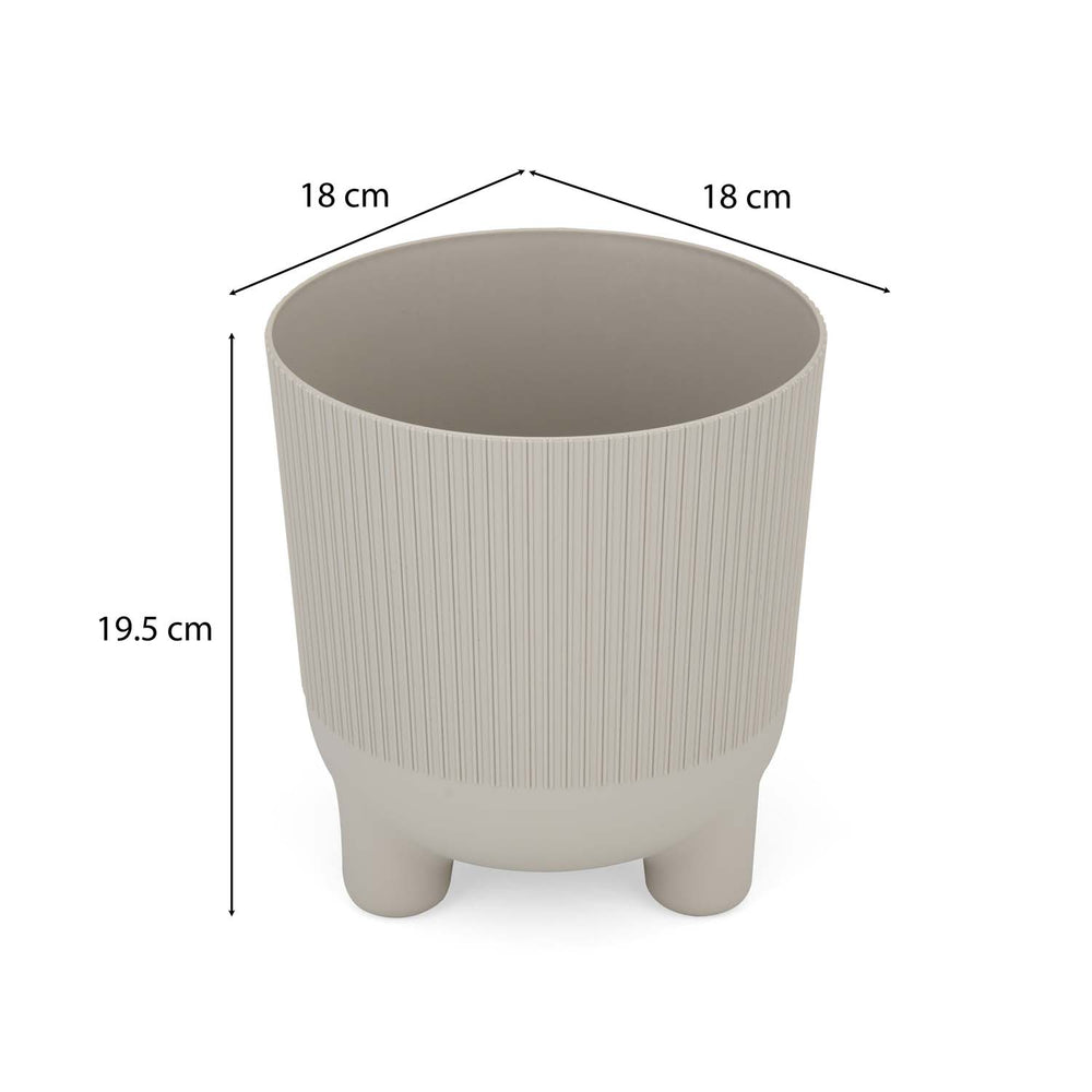 Recycled Mini Fluting Planter 19cm- Beige