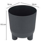 Recycled Mini Fluting Planter 19cm- Grey