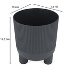 Recycled Mini Fluting Planter 19cm- Grey