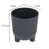 Recycled Mini Fluting Planter 15cm- Grey