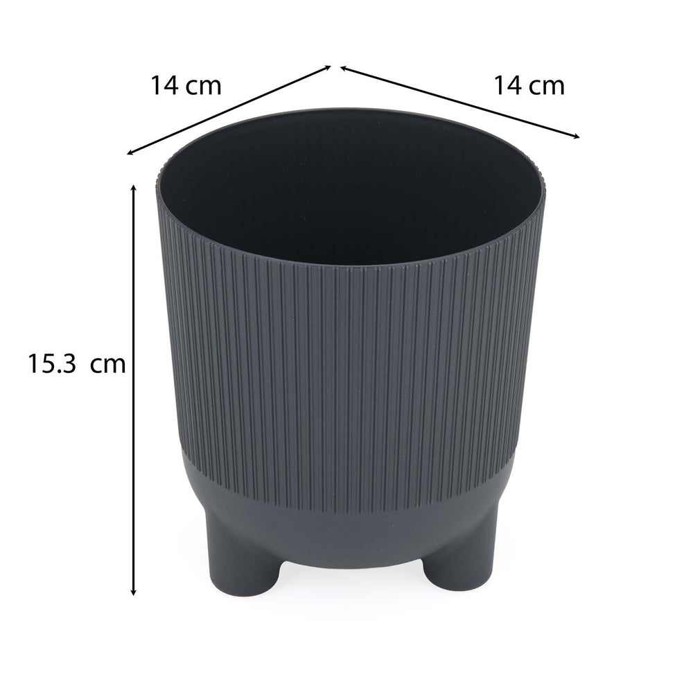 Recycled Mini Fluting Planter 15cm- Grey