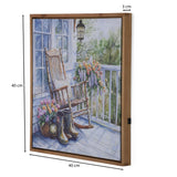 Rocking Chair Canvas Painting with LED Light- Multicolor