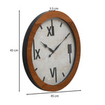 Round Marble Wall Clock- Teak