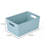 Weave Pattern Polypropylene Storage Basket- Mint, 25.8 x 17.2 x 11.8 cm