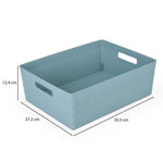 Weave Pattern Polypropylene Storage Basket- Mint, 35.5 x 27.2 x 12.4 cm