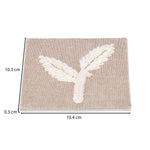 Leaves Embroidered Chambray Coaster Set of 4- Beige