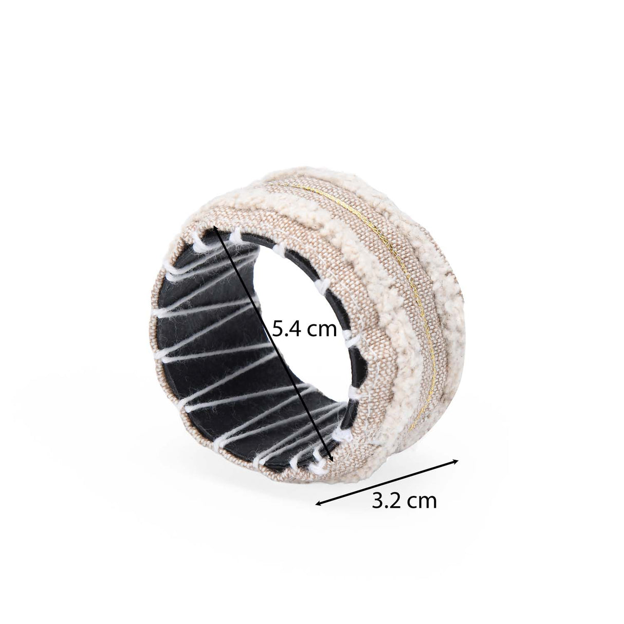 Embroidered Napkin Rings Set of 4- Beige