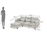 Infinia 3 Seater Fabric Sofa with Right Lounger -Off White