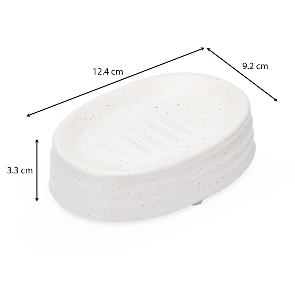 Fluted Stoneware Batch Accessories Set of 3- White
