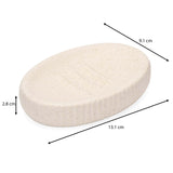 Ribbed Stoneware Bath Accessories Set of 3- Cream